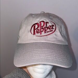 Dr. Pepper Khaki Tan Embroidered Baseball Hat Cap